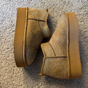 Madden Girl Ease-R Mini Cozy Platform Rhinestone Booties